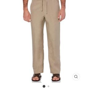 LINEN-BLEND DRAWSTRING PANT.